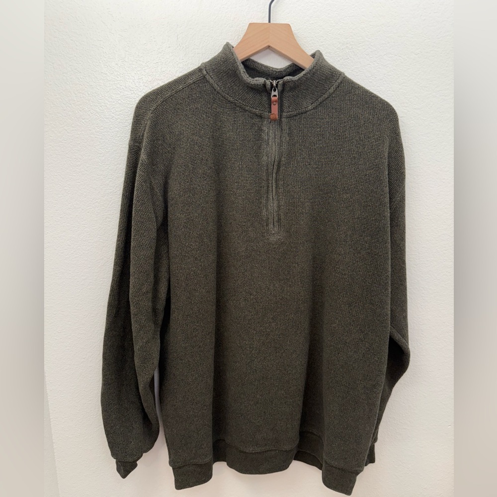 Woolrich Bromley Green Sweater Half Zip Pullover XL - Picture 3 of 12